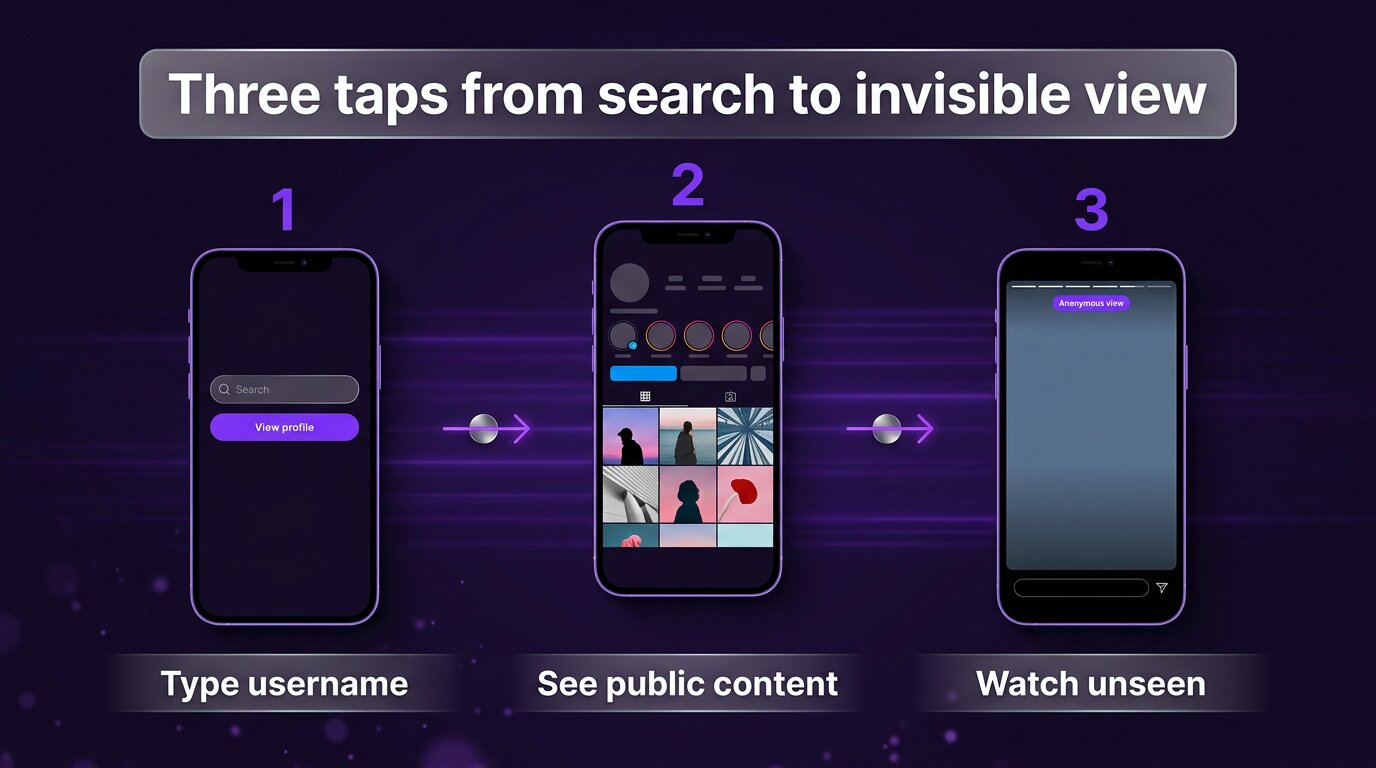 Three-step anonymous viewing flow