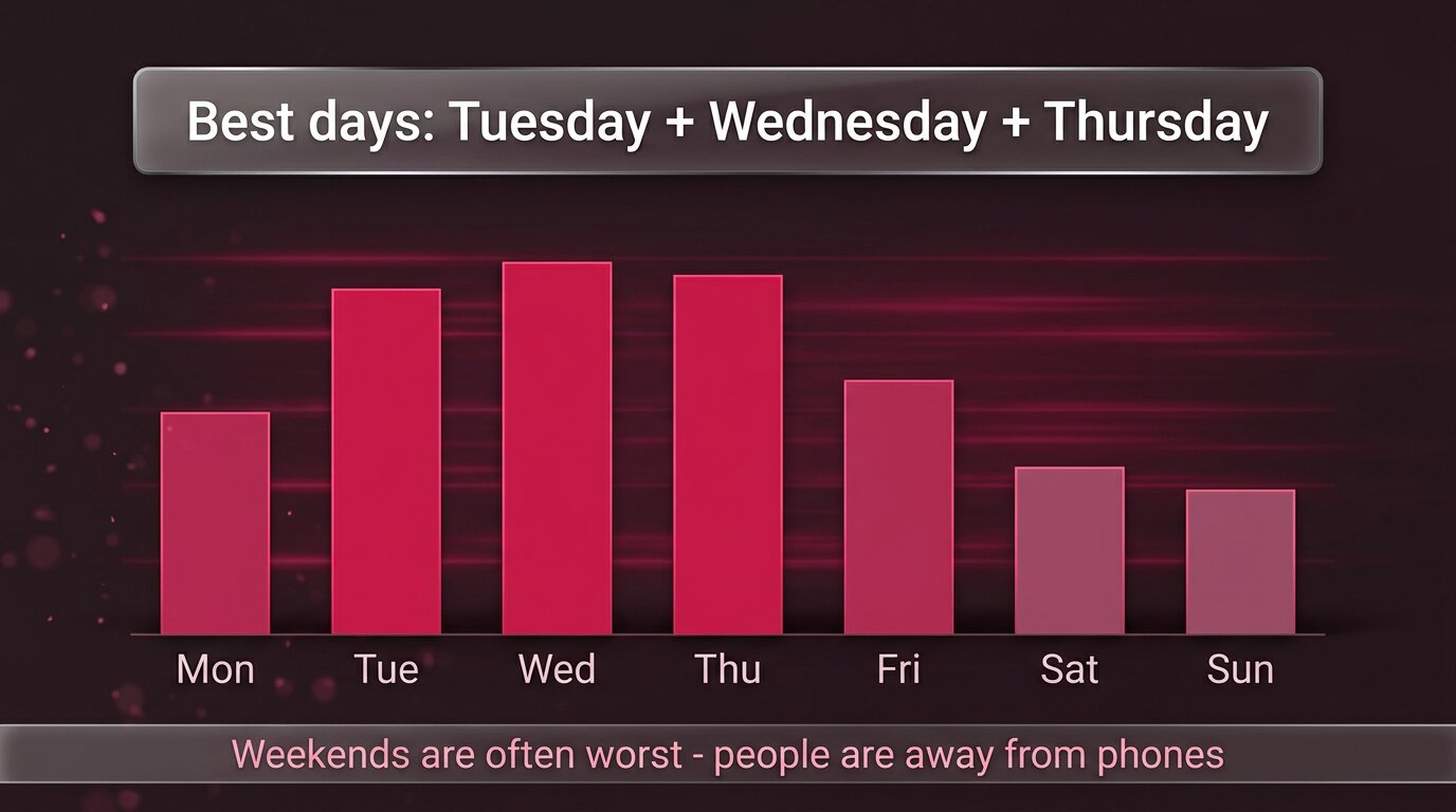 Best days bar chart - Tue Wed Thu highest