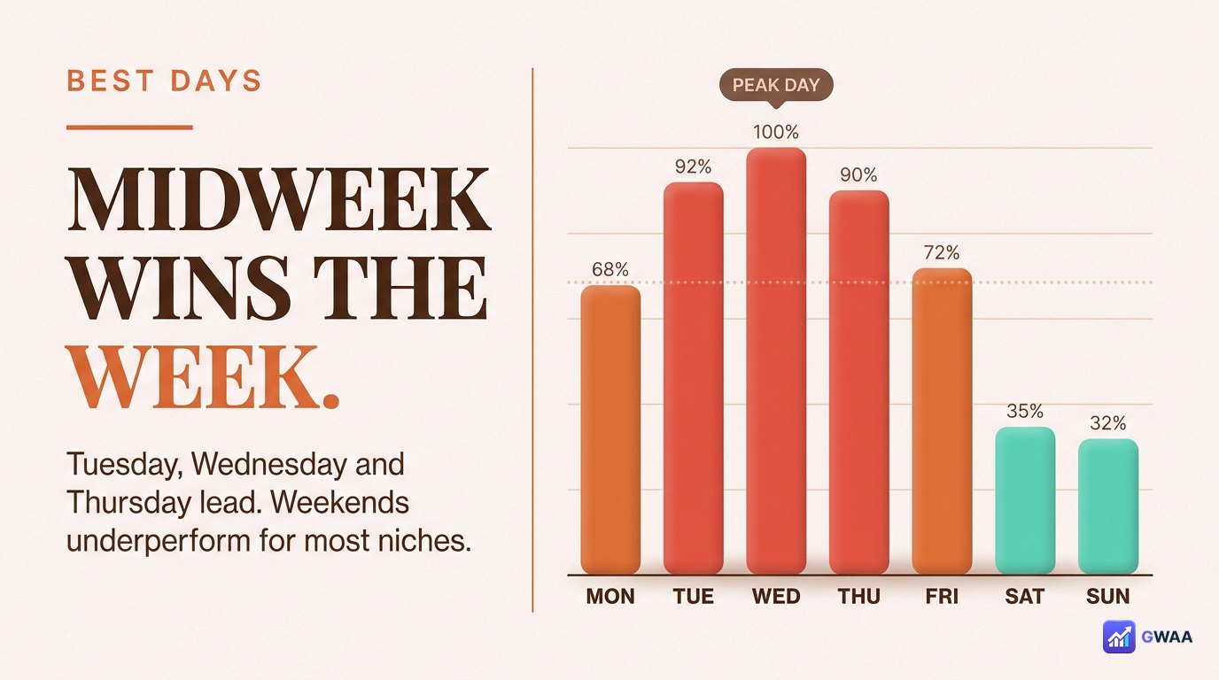 Best days bar chart - Tue Wed Thu highest