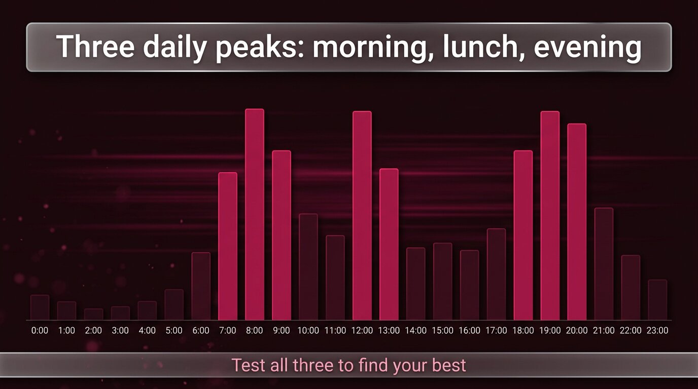 Three daily peaks - morning lunch evening bar chart