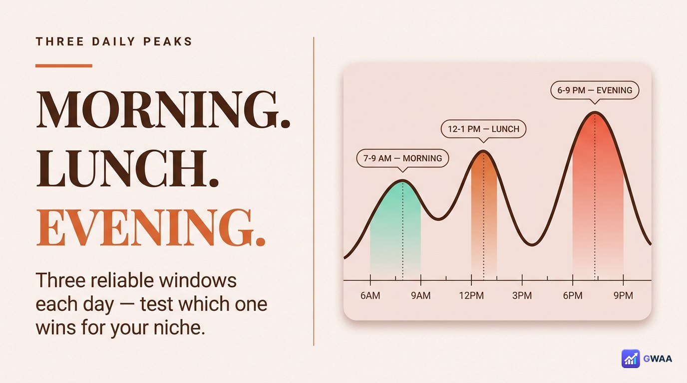 Three daily peaks - morning lunch evening bar chart