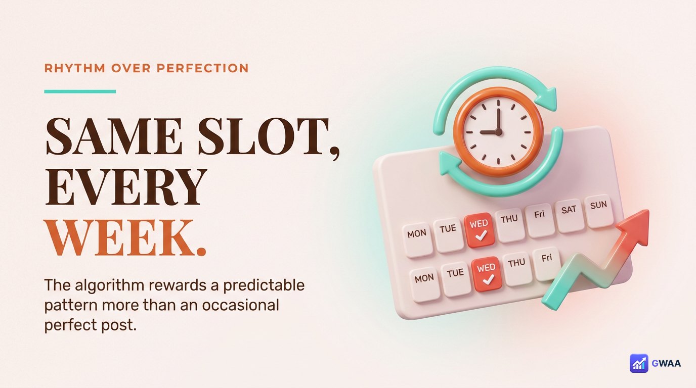 Consistent posting times beat perfect times