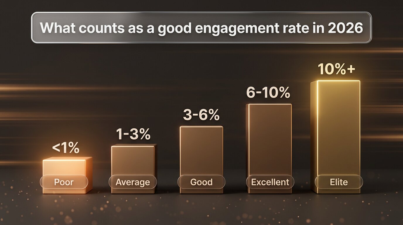 Engagement rate benchmarks - poor average good excellent elite