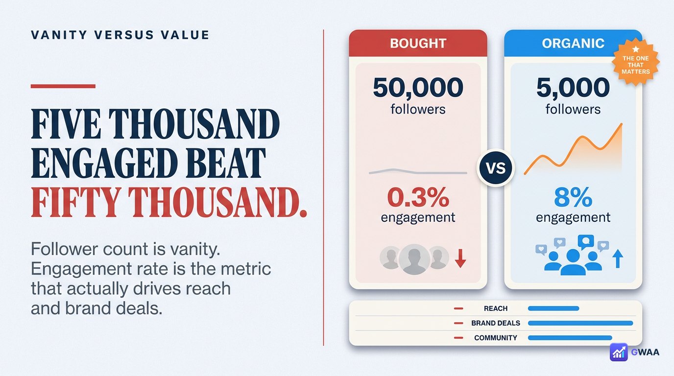 Bought followers vs organic followers comparison