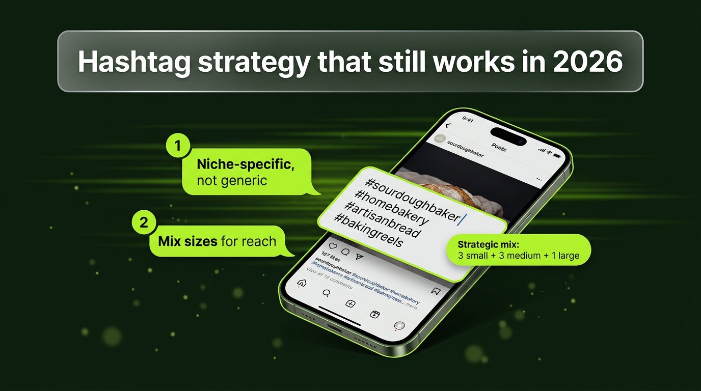 Strategic hashtag mix - small medium large