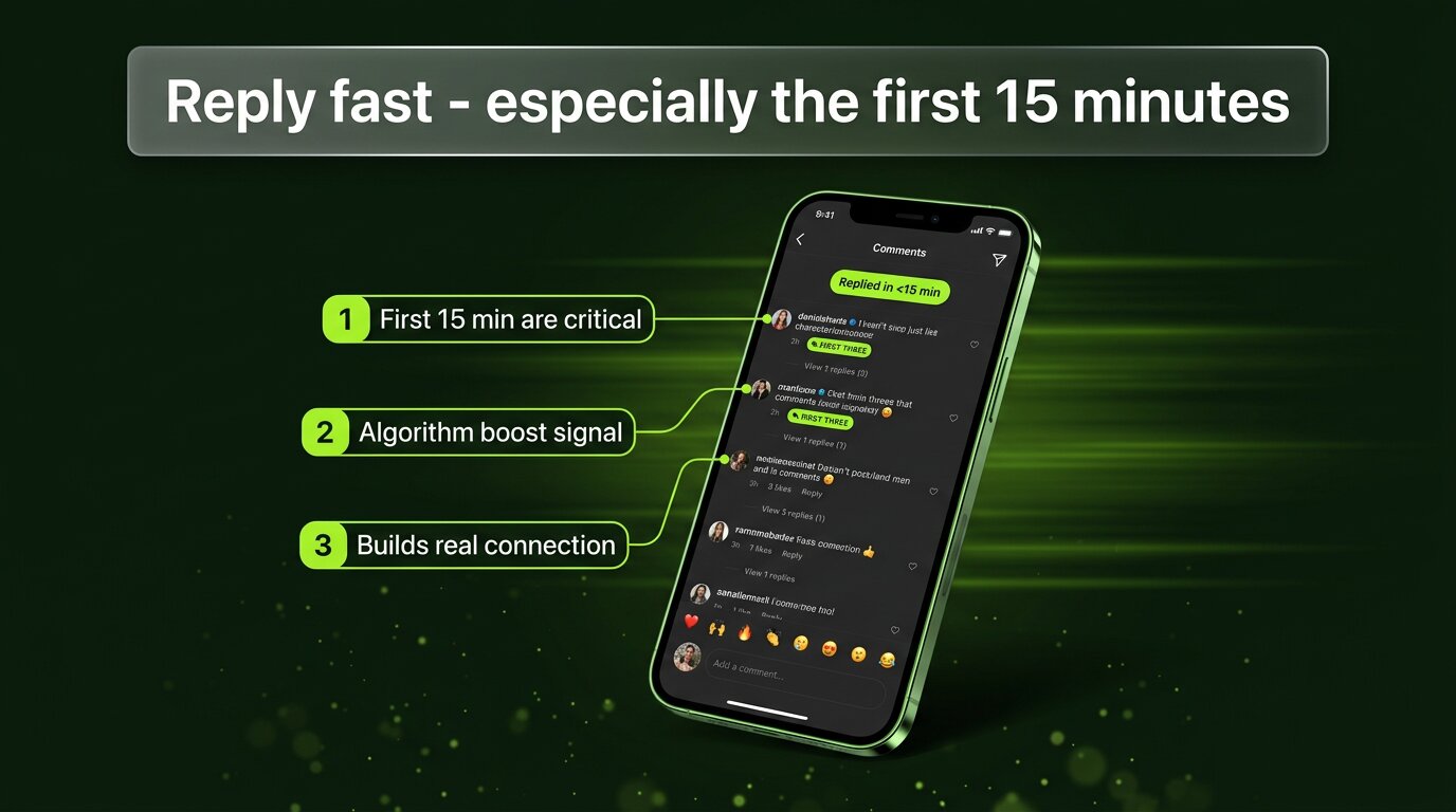 Reply to comments fast - especially first 15 minutes