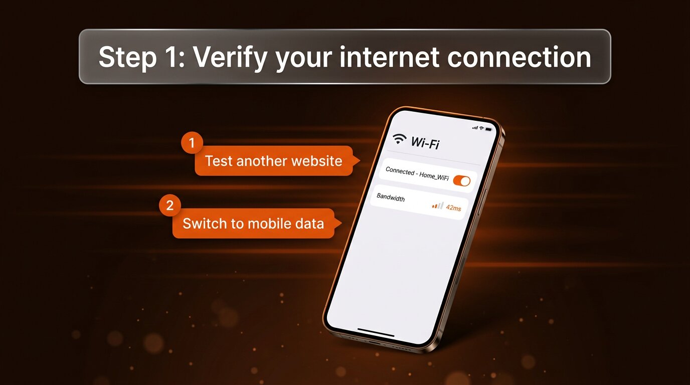 Check internet connection on phone before troubleshooting Instagram