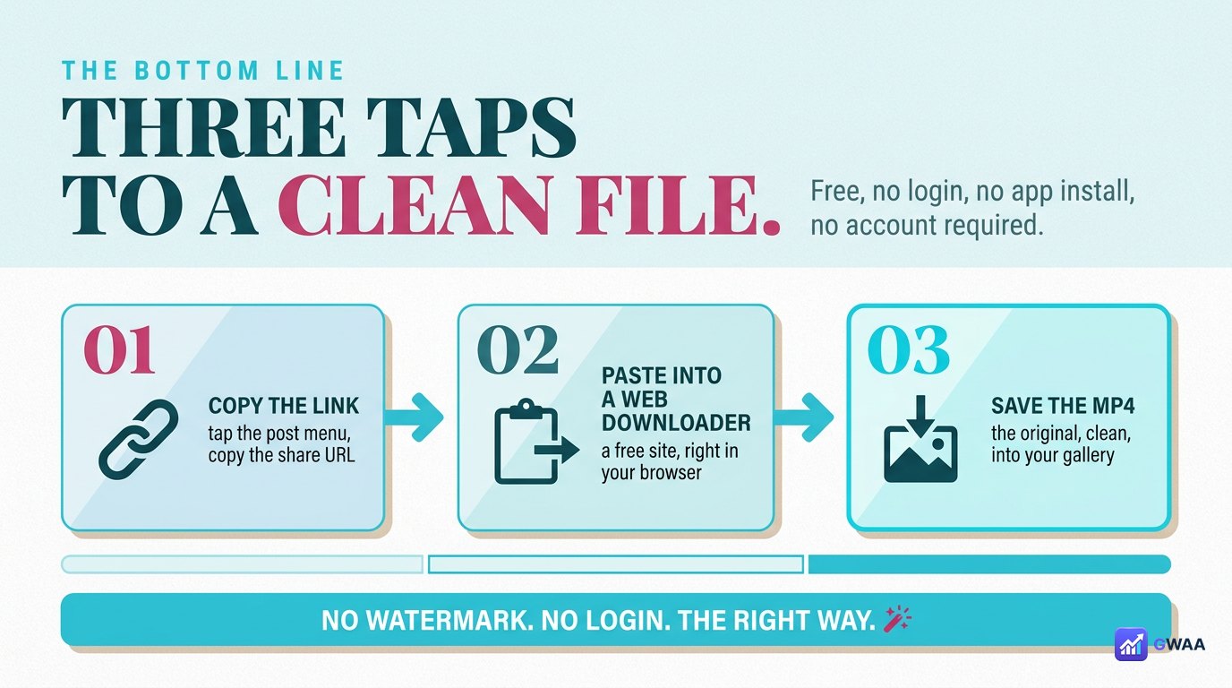The whole reel-download flow in three steps