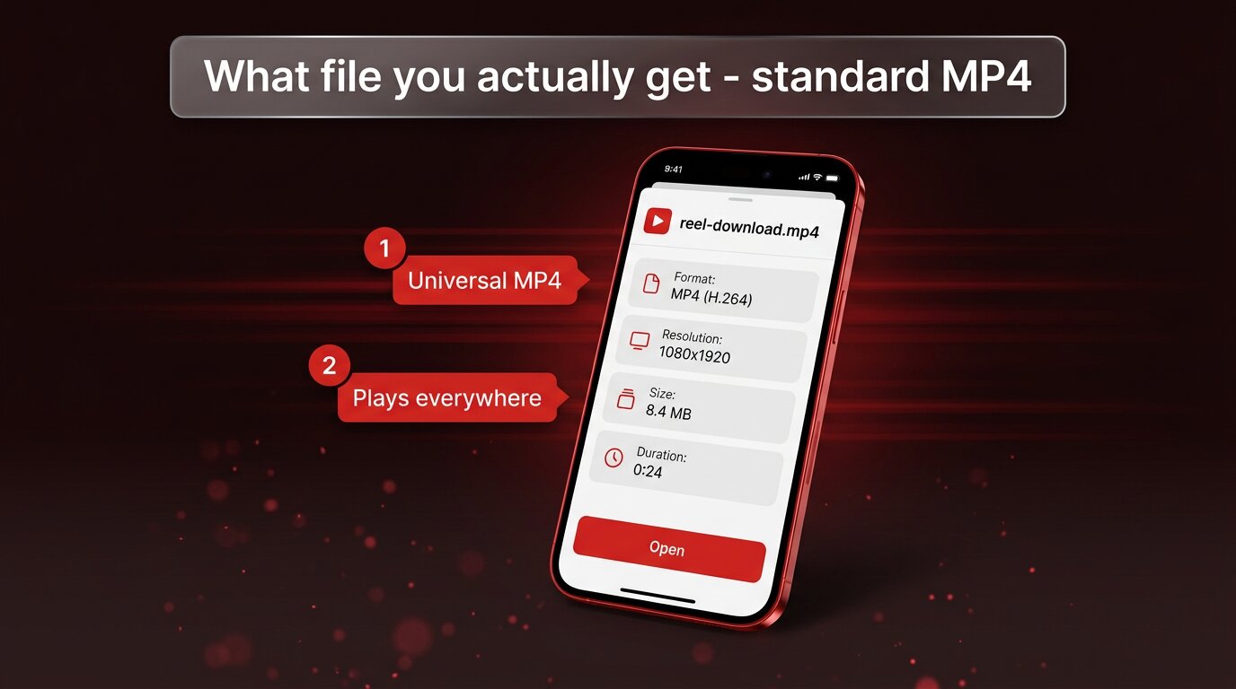 Standard MP4 file details from reel download