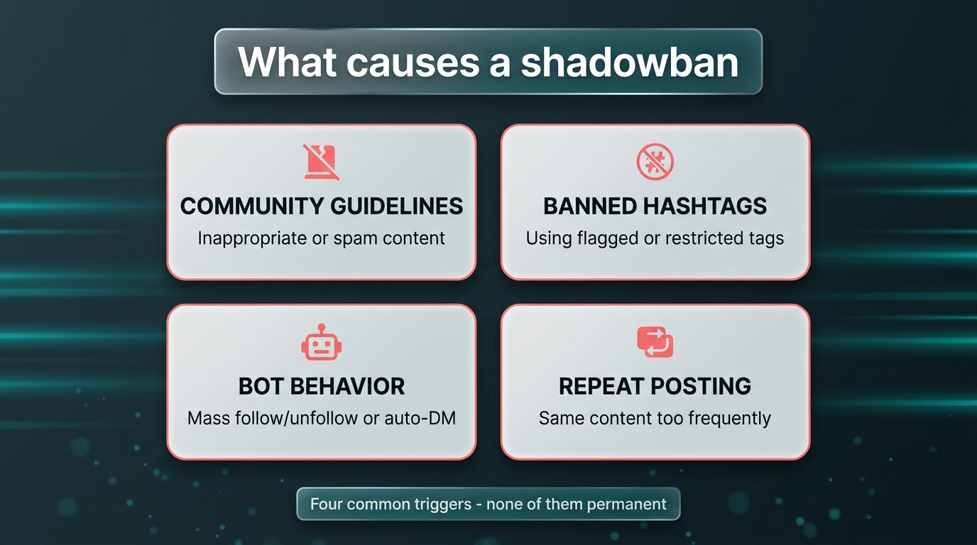 Four common shadowban causes