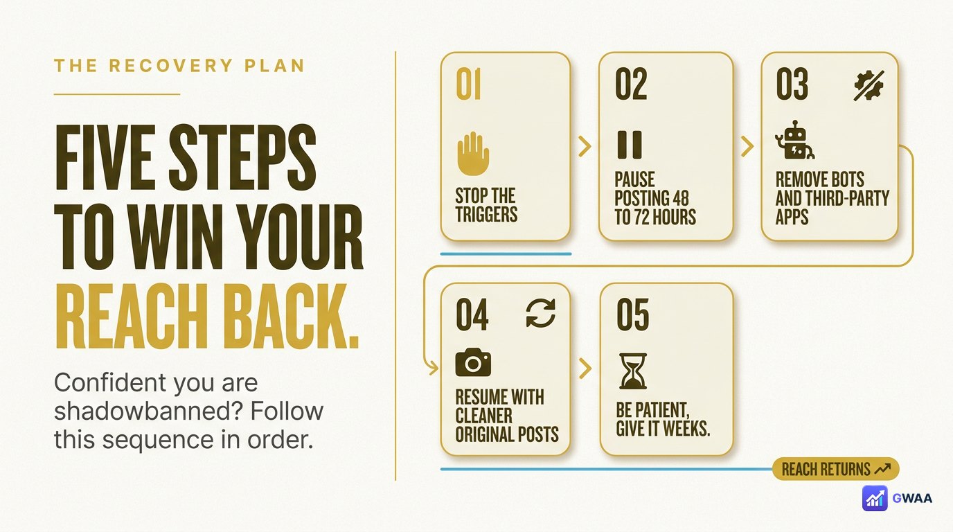 Five-step shadowban recovery plan