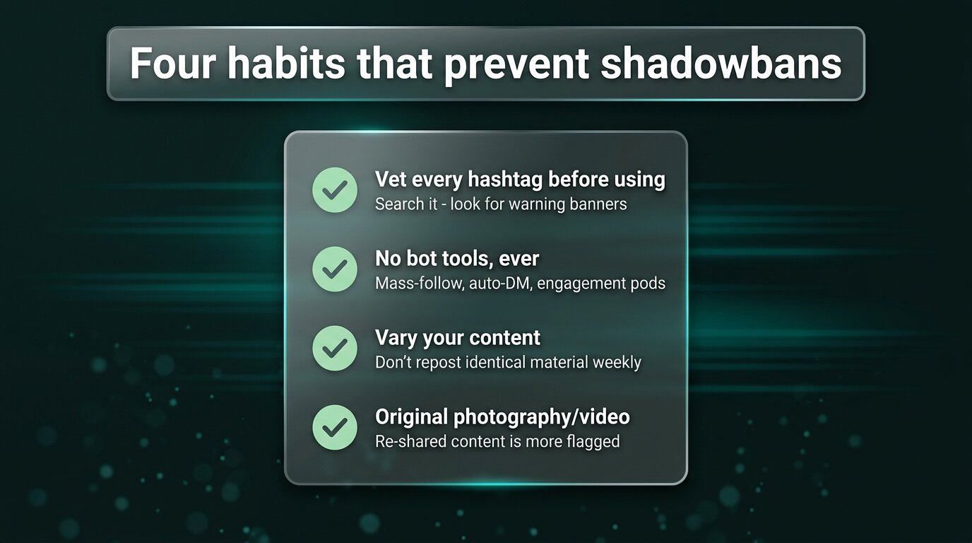 Four habits that prevent Instagram shadowbans