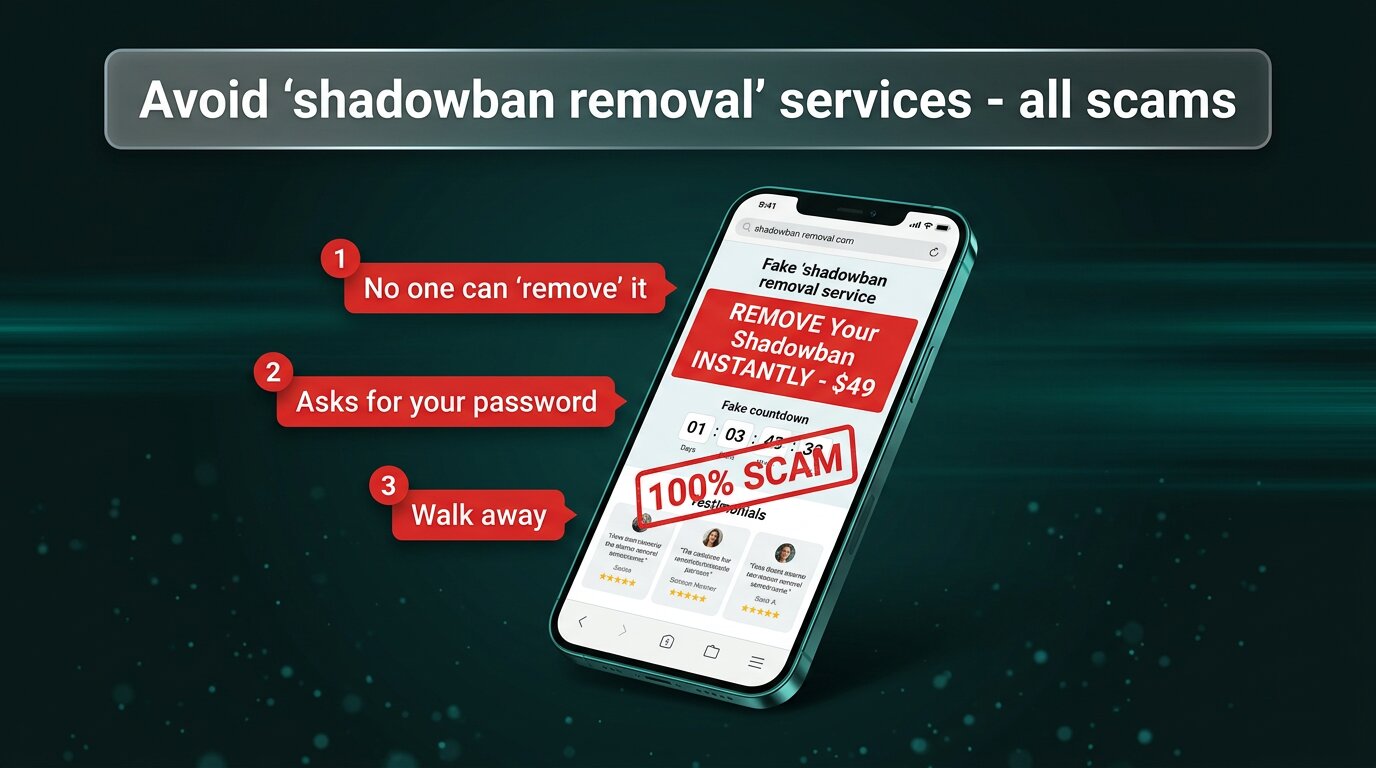 Shadowban removal service scams