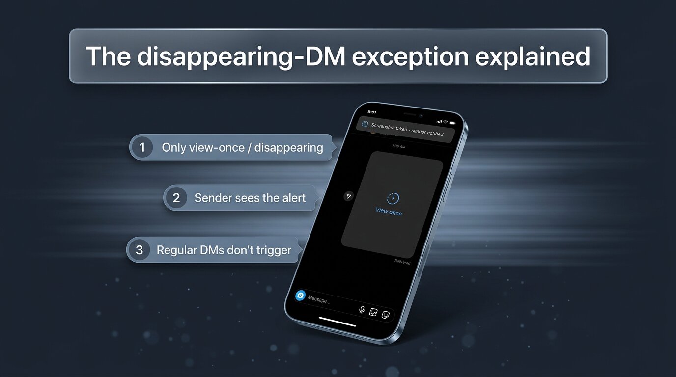 Disappearing DM screenshot triggers notification