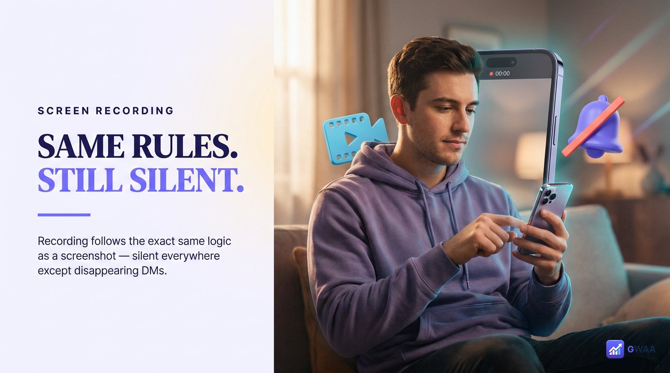 Screen recording follows the same rules as screenshots