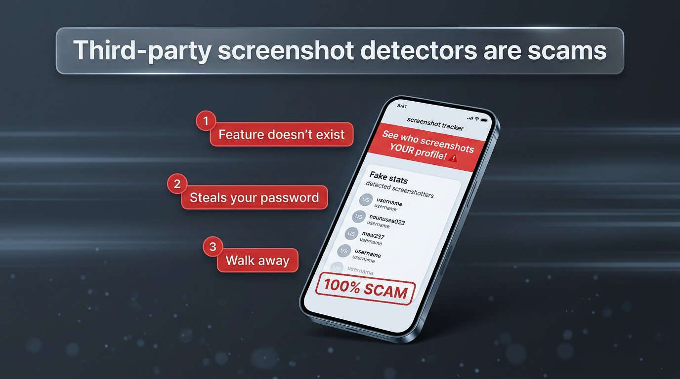 Third-party screenshot tracker apps are scams