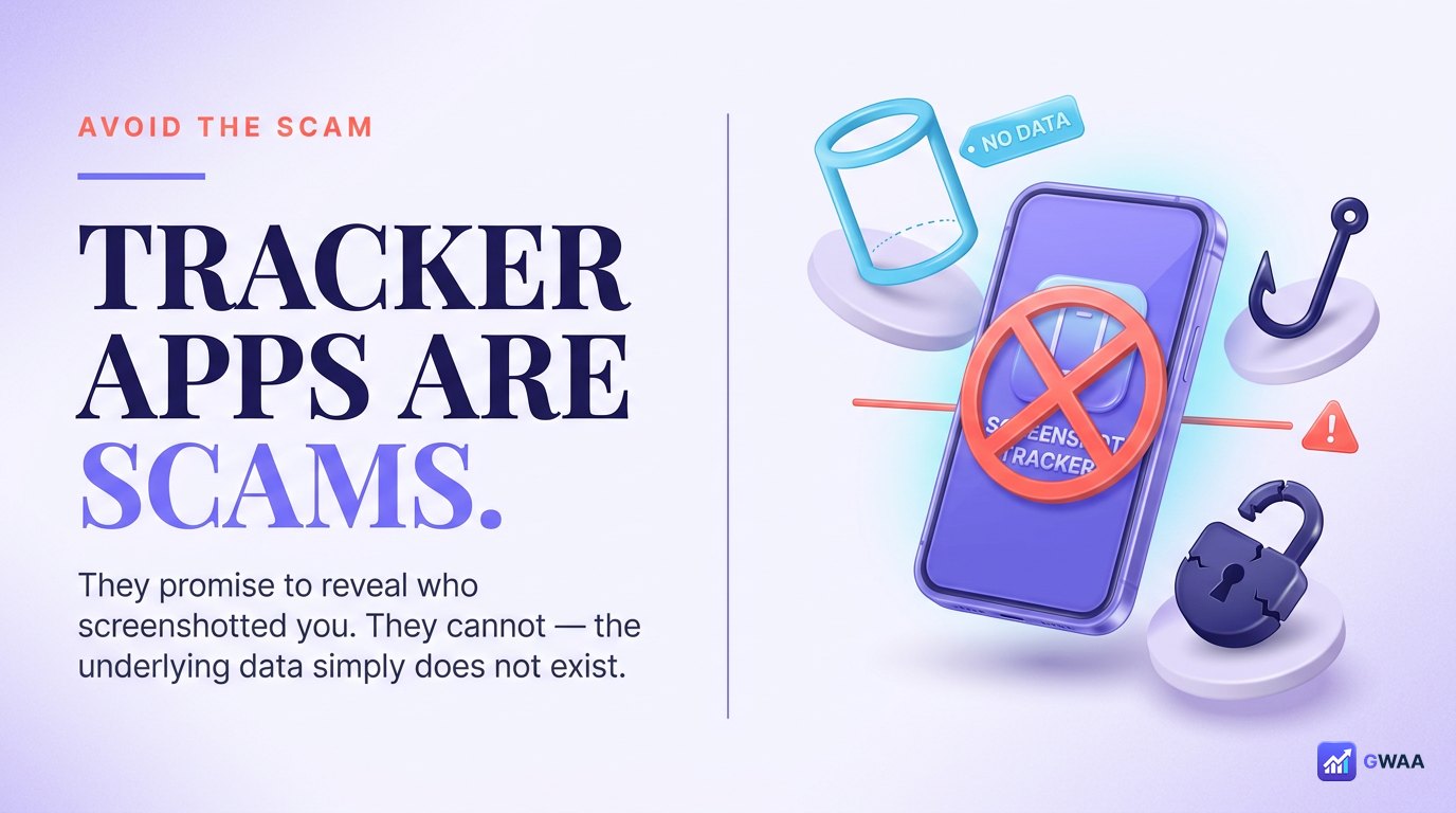 Third-party screenshot tracker apps are scams