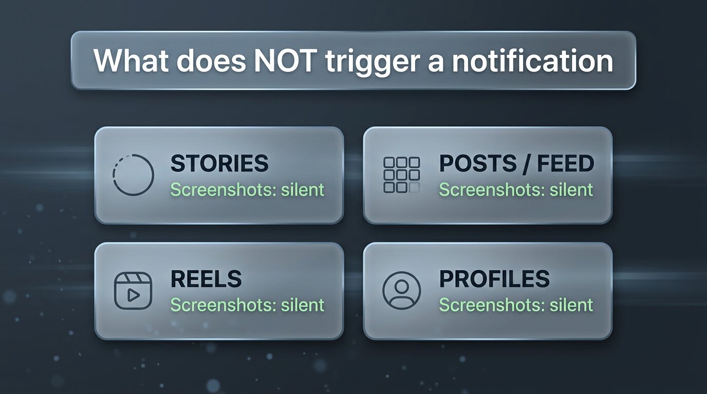Four Instagram content types where screenshots are silent