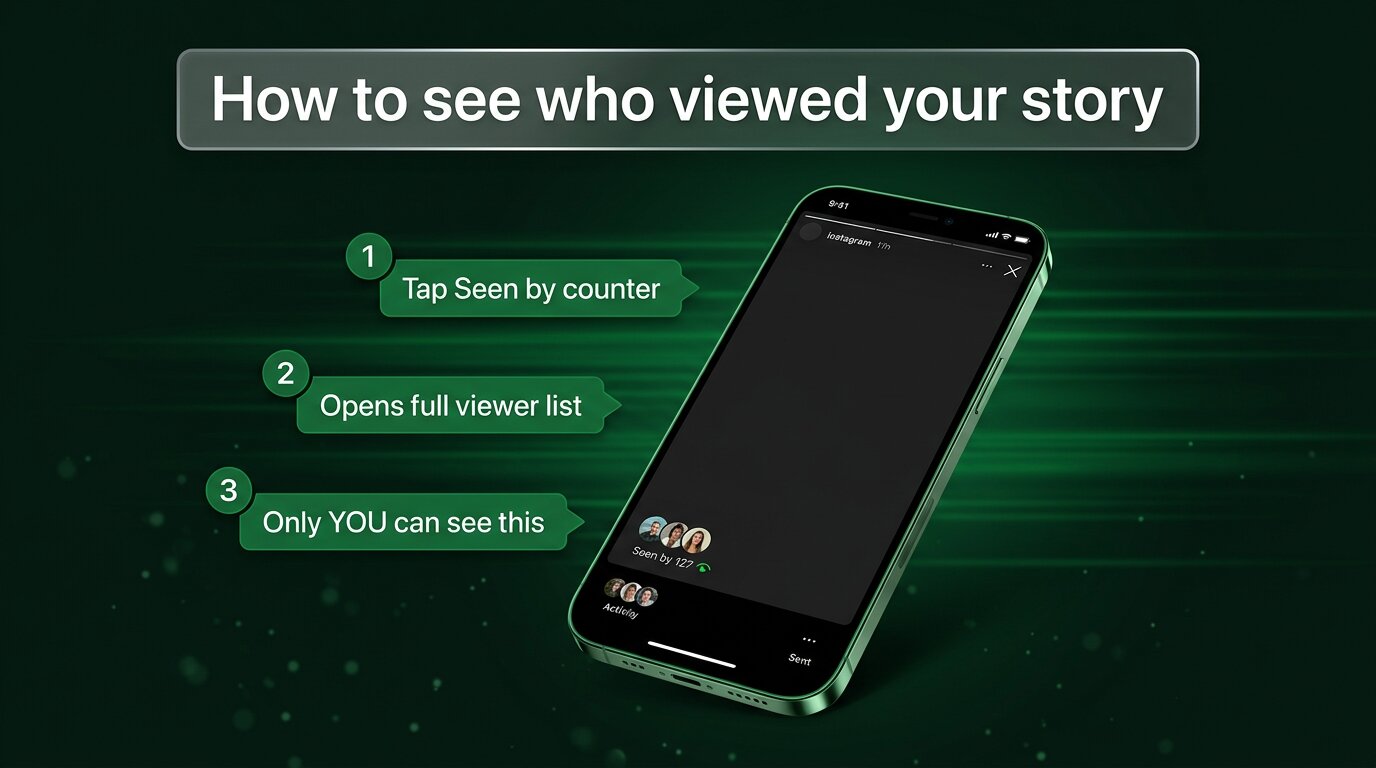 How to open the Instagram story viewer list - tap Seen by counter