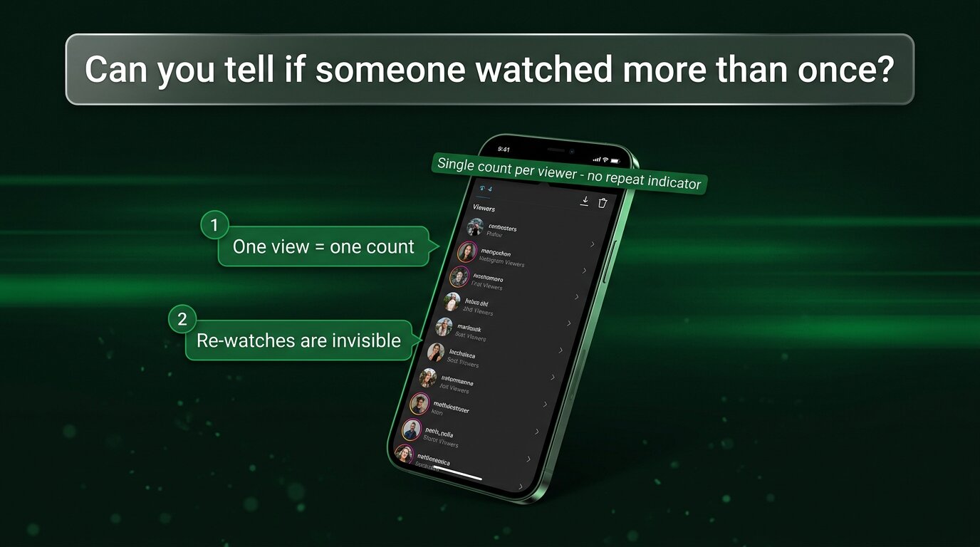 Can you see story rewatch count - no, only single counts per viewer