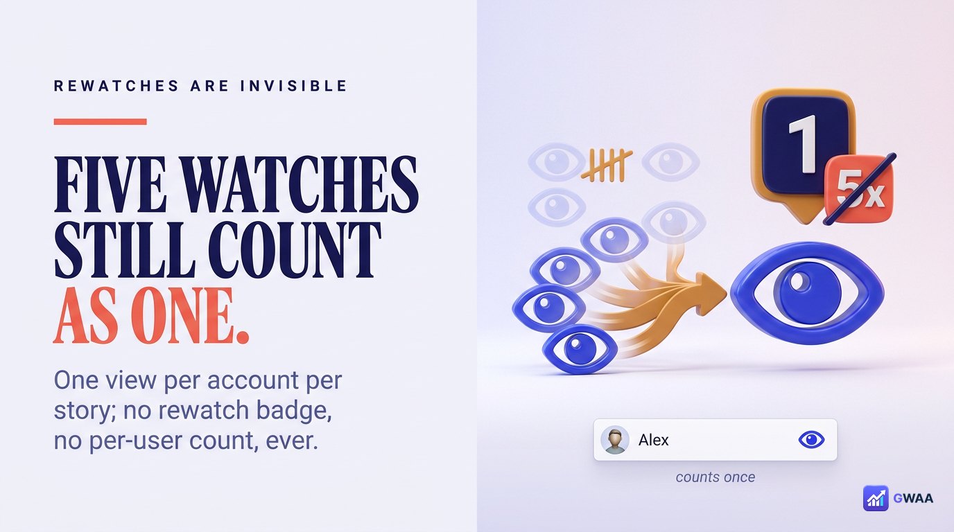 Can you see story rewatch count - no, only single counts per viewer